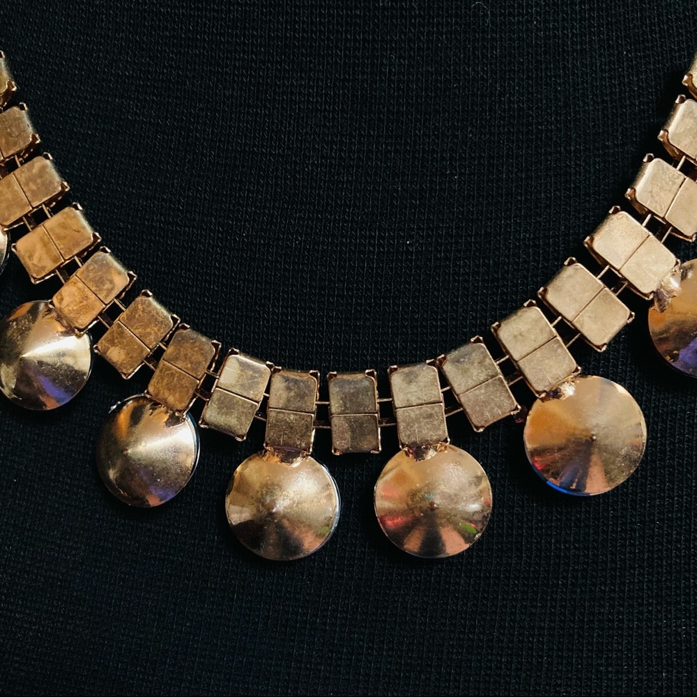 Vtg Gold Ruby Statement Necklace - image 6